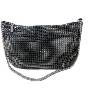 NINA RICCI Women's Large Crystal Baguette Shoulder Bag, Color is Smokey, NWOT